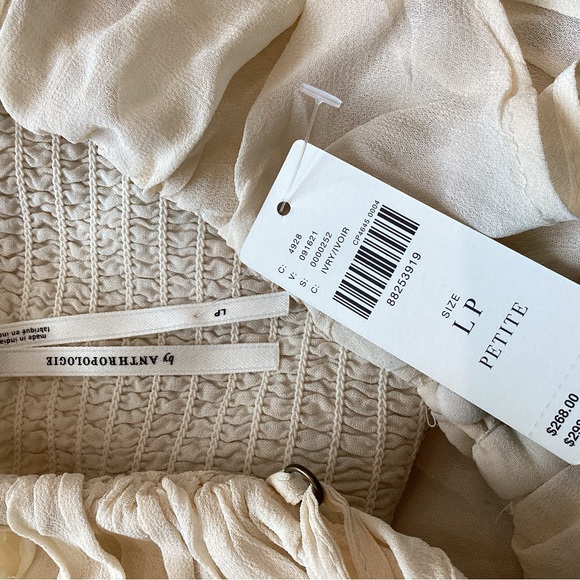 Anthropologie Cream Ruffled Off-Shoulder Tiered Dress - Picture 13 of 15